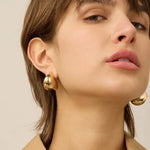 Jenny Bird-Nouveaux Puff Earrings-Earrings-14k Gold Plated-Blue Ruby Jewellery-Vancouver Canada