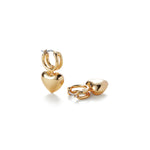 Puffy Heart Huggie Earrings 14k Gold Plated