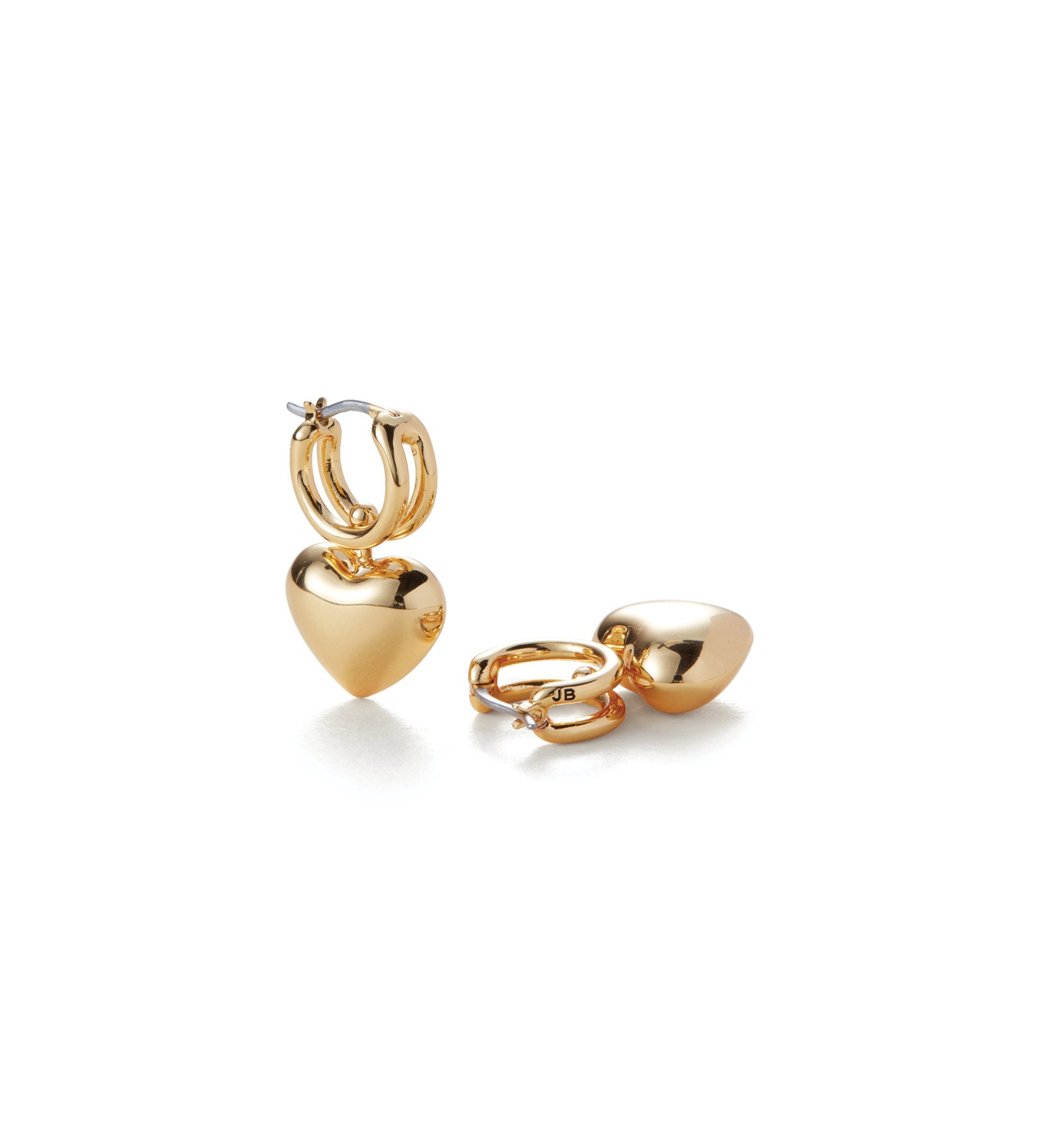 Puffy Heart Huggie Earrings 14k Gold Plated