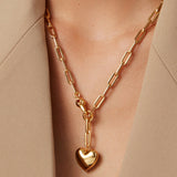 Puffy Heart Chain 14k Gold Plated