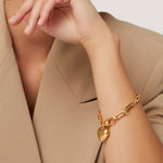 Puffy Heart Bracelet 14k Gold Plated