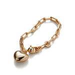 Puffy Heart Bracelet 14k Gold Plated