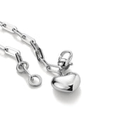 Puffy Heart Bracelet Silver Plated