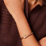 Jenny Bird-Maeve Bangle-Bracelets-14k Gold Plated, White Pearl-Blue Ruby Jewellery-Vancouver Canada