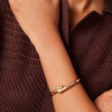 Jenny Bird-Maeve Bangle-Bracelets-14k Gold Plated, White Pearl-Blue Ruby Jewellery-Vancouver Canada