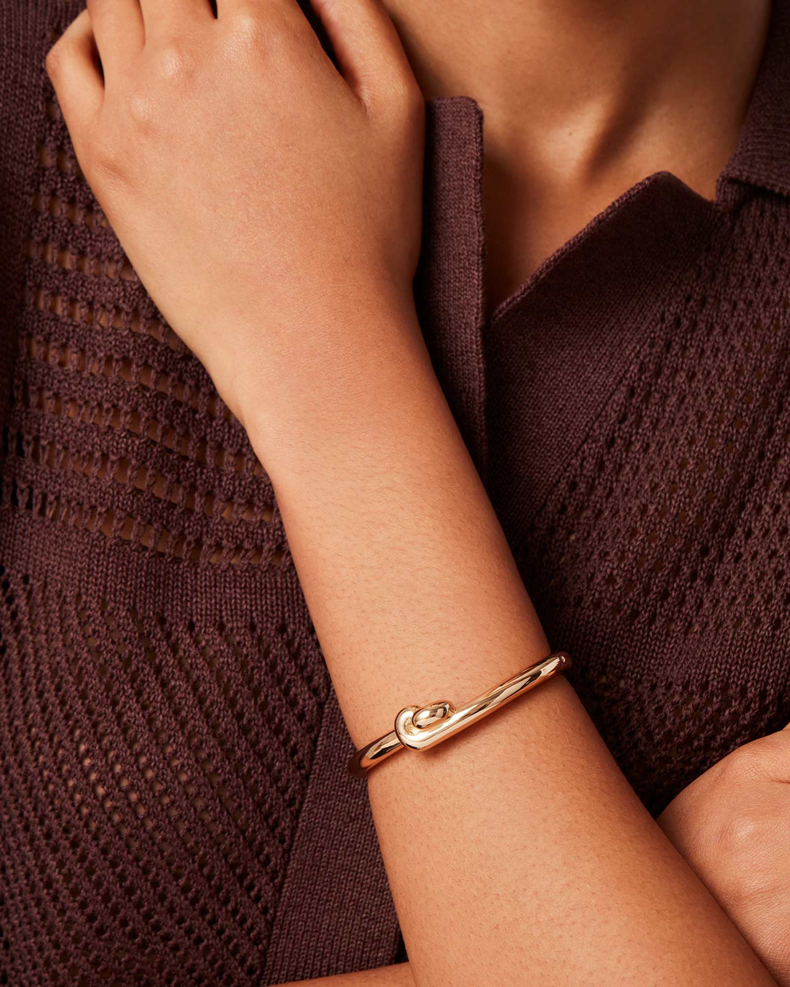 Jenny Bird-Maeve Bangle-Bracelets-14k Gold Plated, White Pearl-Blue Ruby Jewellery-Vancouver Canada