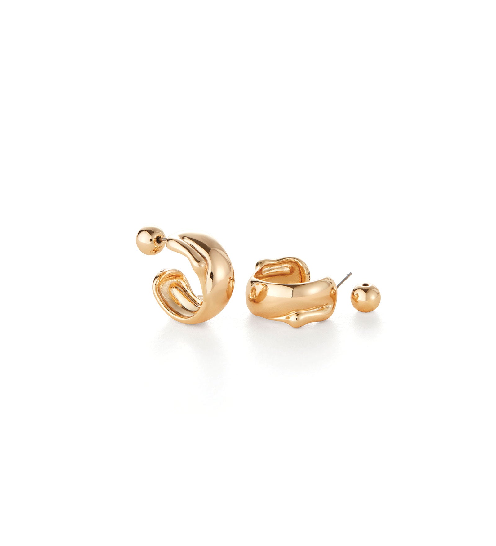 Jenny Bird-Sées Hoop Earrings-Earrings-14k Gold Plated-Blue Ruby Jewellery-Vancouver Canada