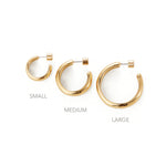 Staple Hoop Earrings - Small 14k Gold Ion Plated