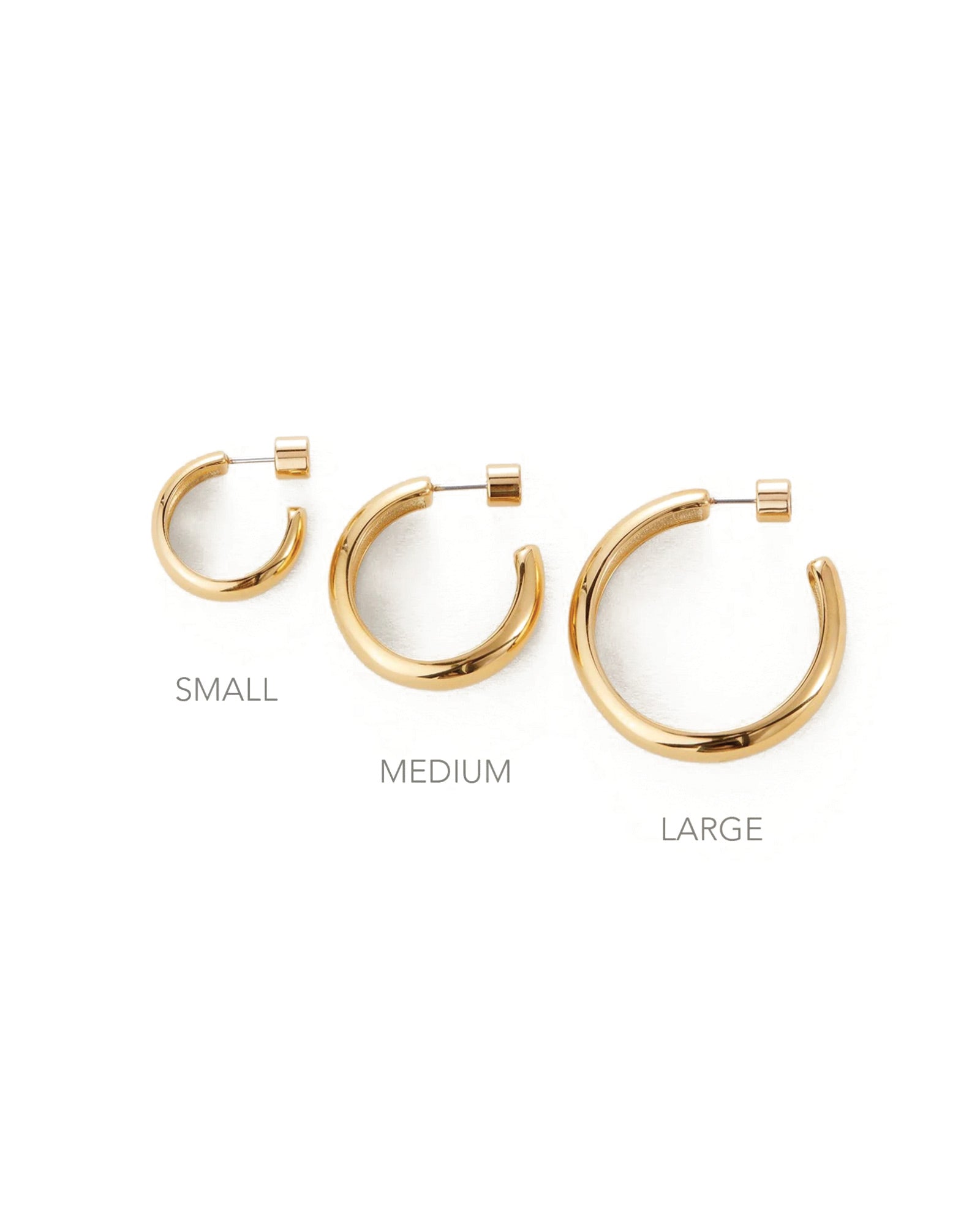 Staple Hoop Earrings - Small 14k Gold Ion Plated