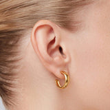 Staple Hoop Earrings - Small 14k Gold Ion Plated