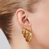 Staple Hoop Earrings - Small 14k Gold Ion Plated