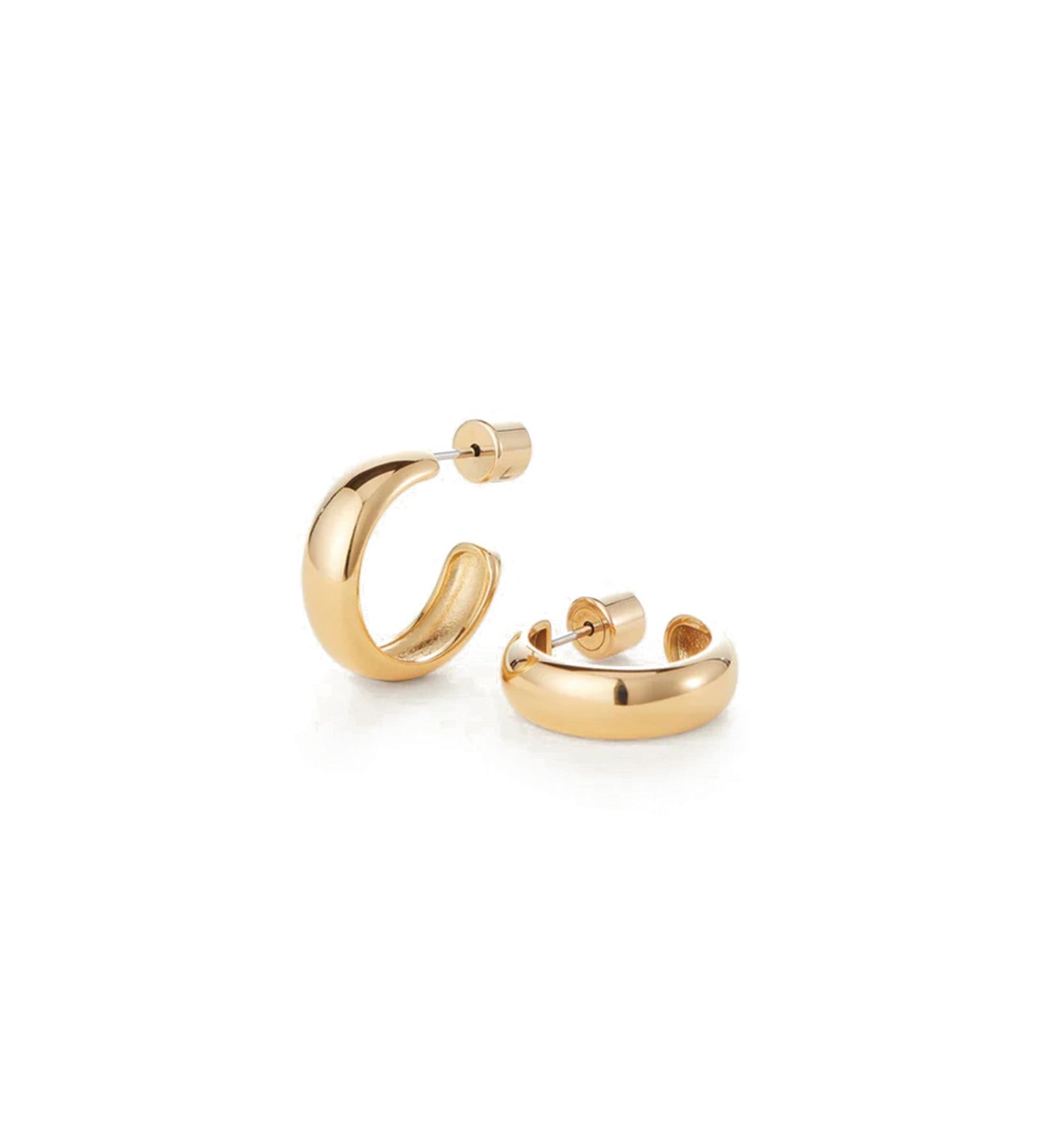 Staple Hoop Earrings - Small 14k Gold Ion Plated