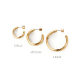 Staple Hoop Earrings - Large 14k Gold Ion Plated