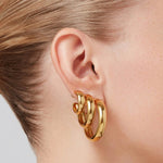 Staple Hoop Earrings - Large 14k Gold Ion Plated