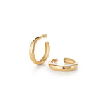 Staple Hoop Earrings - Large 14k Gold Ion Plated