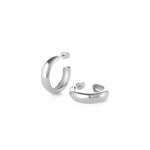 Staple Hoop Earrings - Medium Rhodium Ion Plated