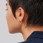 Padlock Heart Earrings 14k Gold Plated