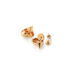 Art Heart Button Earrings 14k Gold Plated