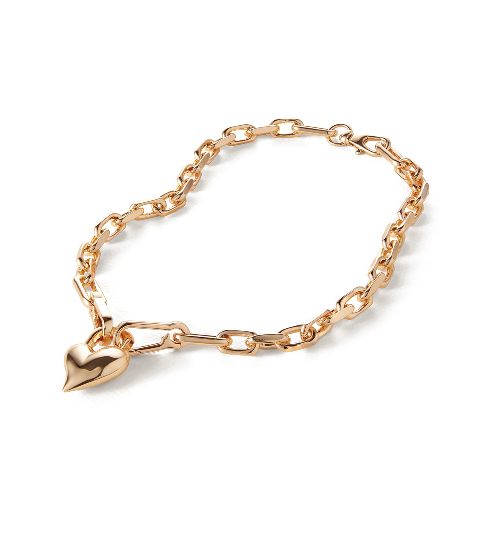 Padlock Heart Pendant Necklace 14k Gold Plated