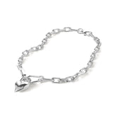 Padlock Heart Pendant Necklace Silver Plated