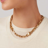 Art Heart Chain Necklace 14k Gold Plated