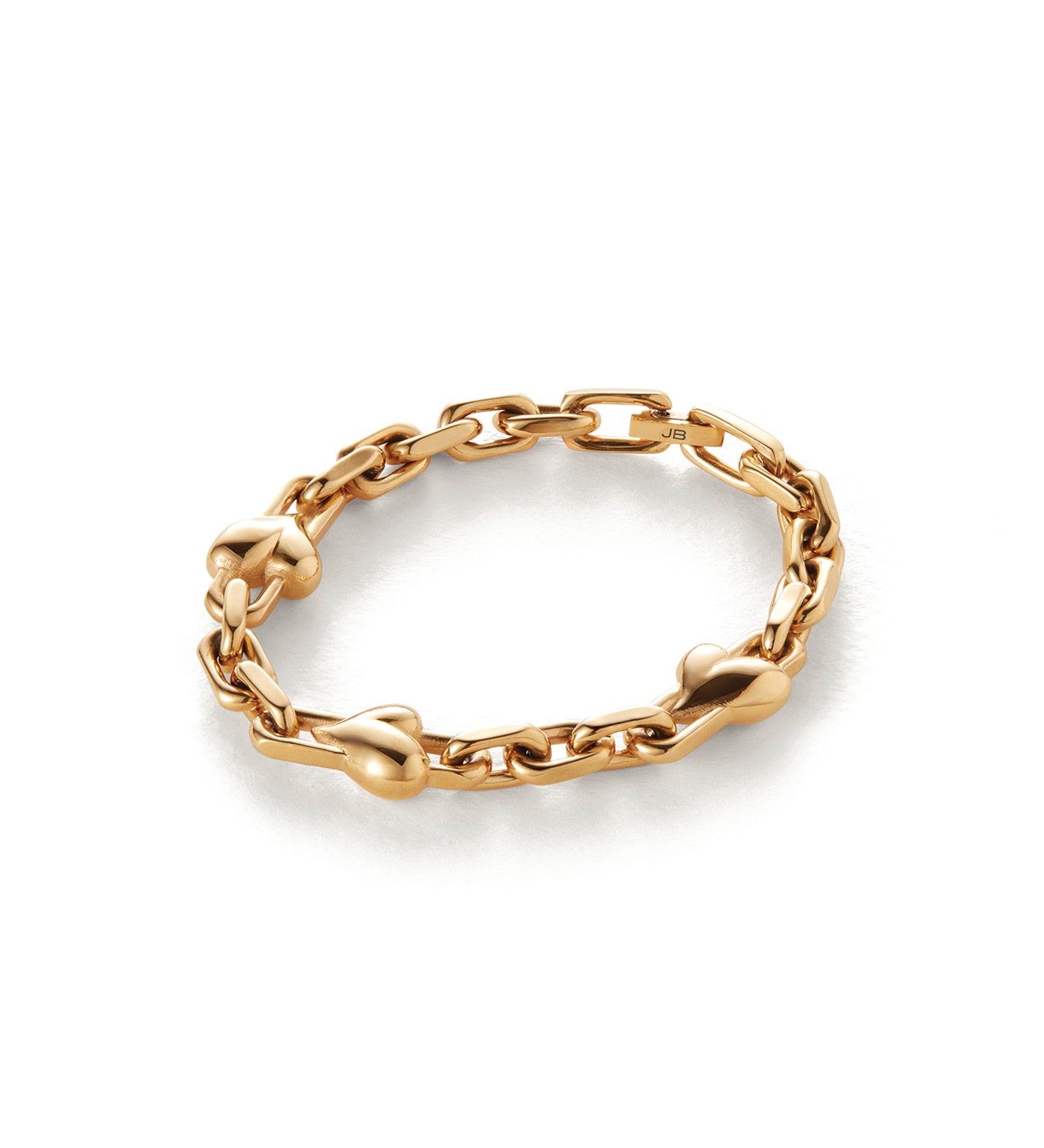 Art Heart Chain Bracelet 14k Gold Plated