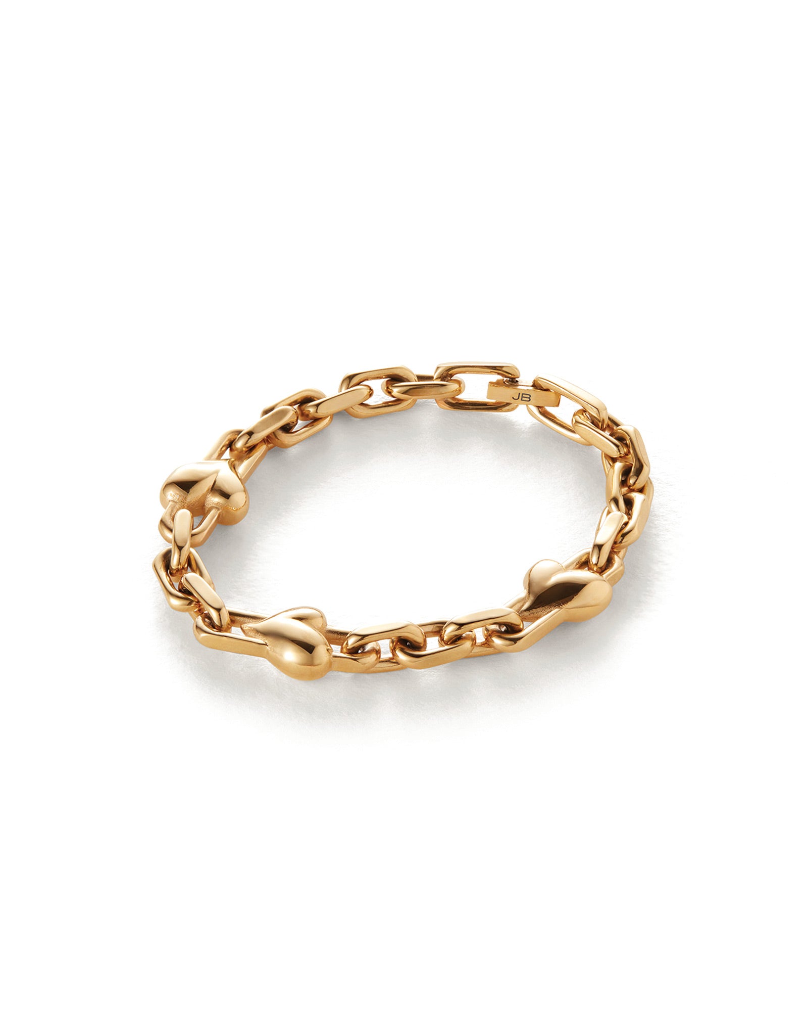 Art Heart Chain Bracelet 14k Gold Plated