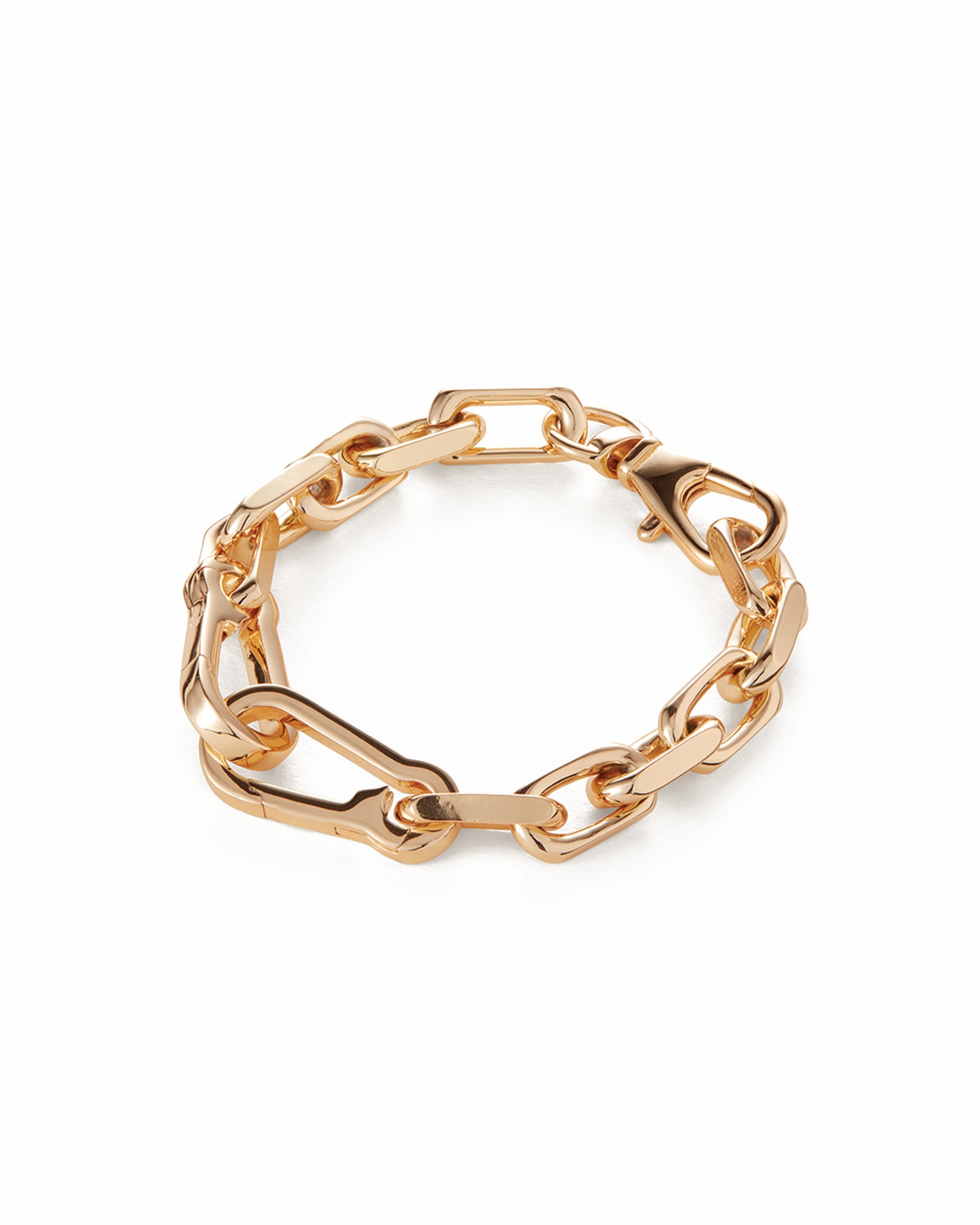 Padlock Heart Chain Bracelet 14k Gold Plated