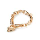 Padlock Heart Chain Bracelet 14k Gold Plated