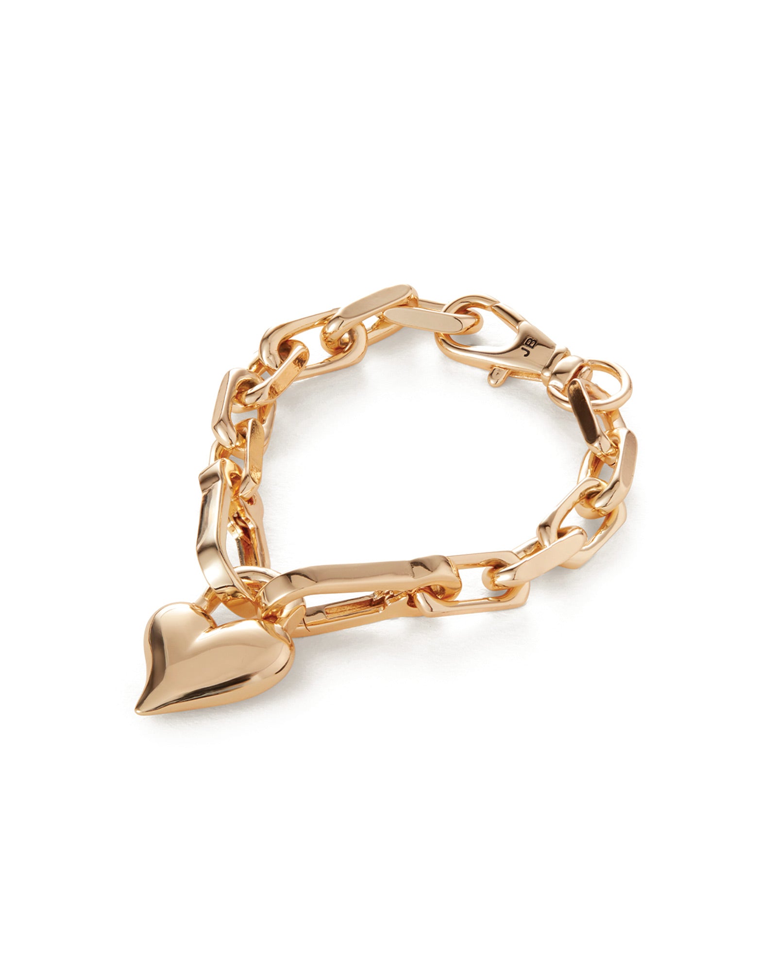 Padlock Heart Chain Bracelet 14k Gold Plated