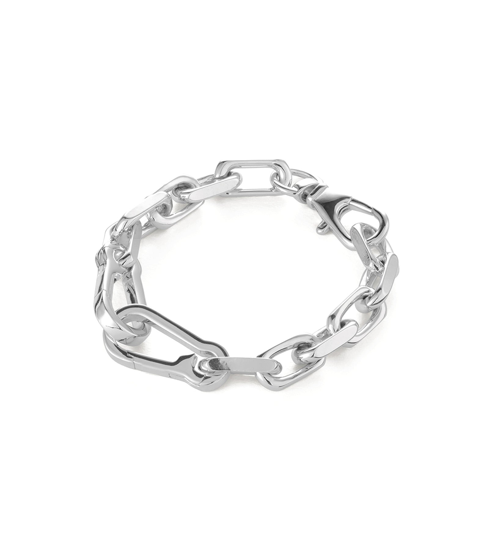 Padlock Heart Chain Bracelet Silver Plated