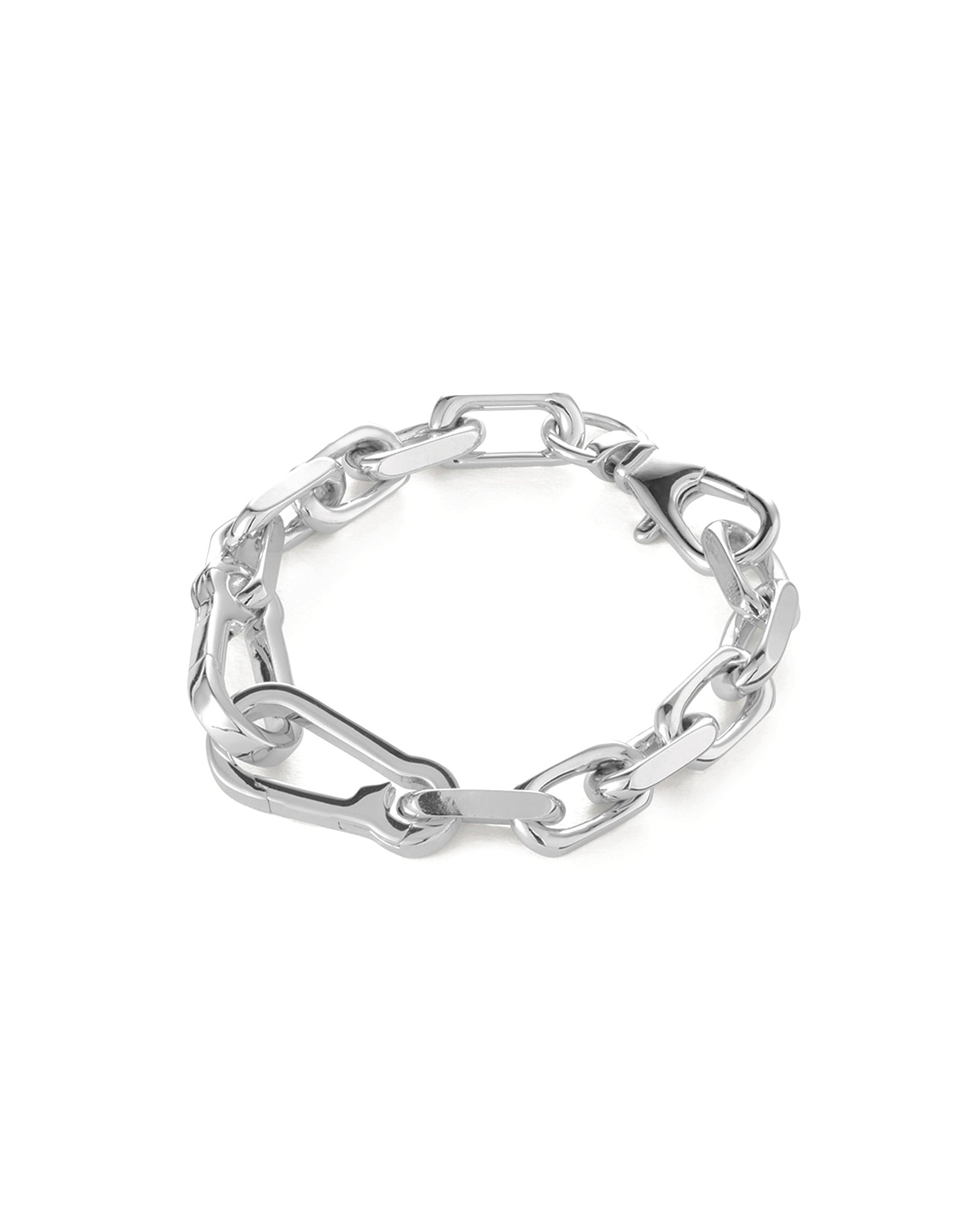 Padlock Heart Chain Bracelet Silver Plated