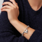 Padlock Heart Chain Bracelet Silver Plated