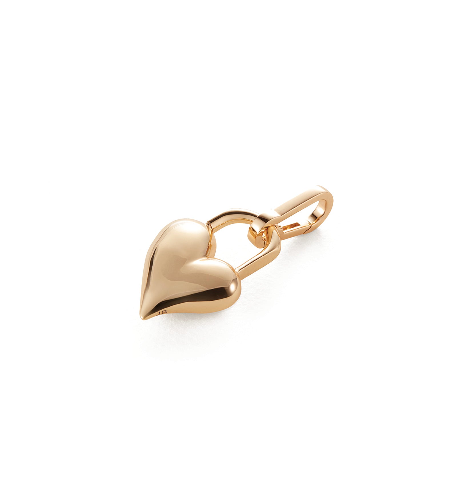 Padlock Heart Charm 14k Gold Plated