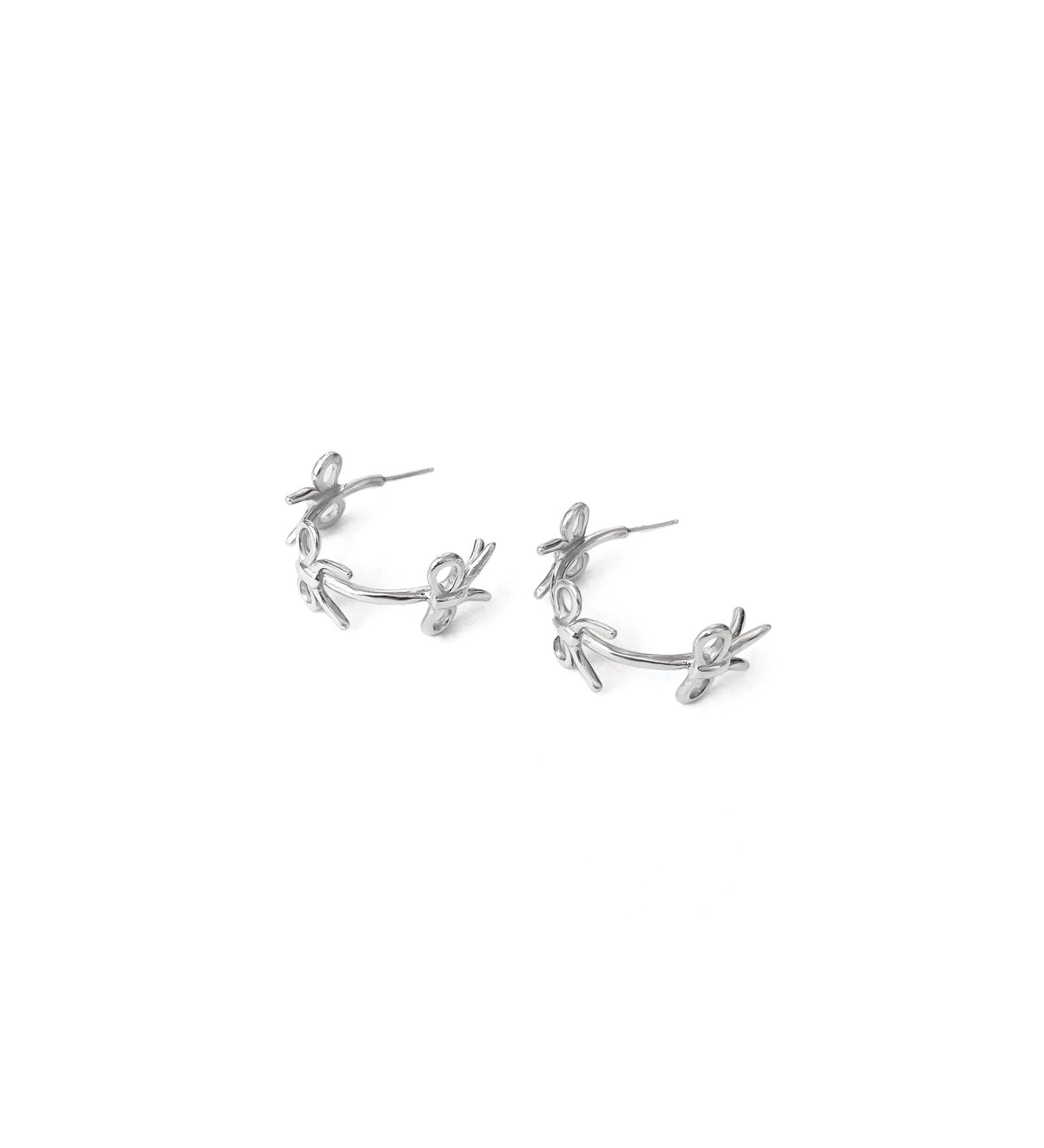 Kara Yoo-Gwen Hoops-Earrings-Sterling Silver-Blue Ruby Jewellery-Vancouver Canada