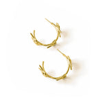 Kara Yoo-Gwen Hoops-Earrings-14k Gold Plated-Blue Ruby Jewellery-Vancouver Canada