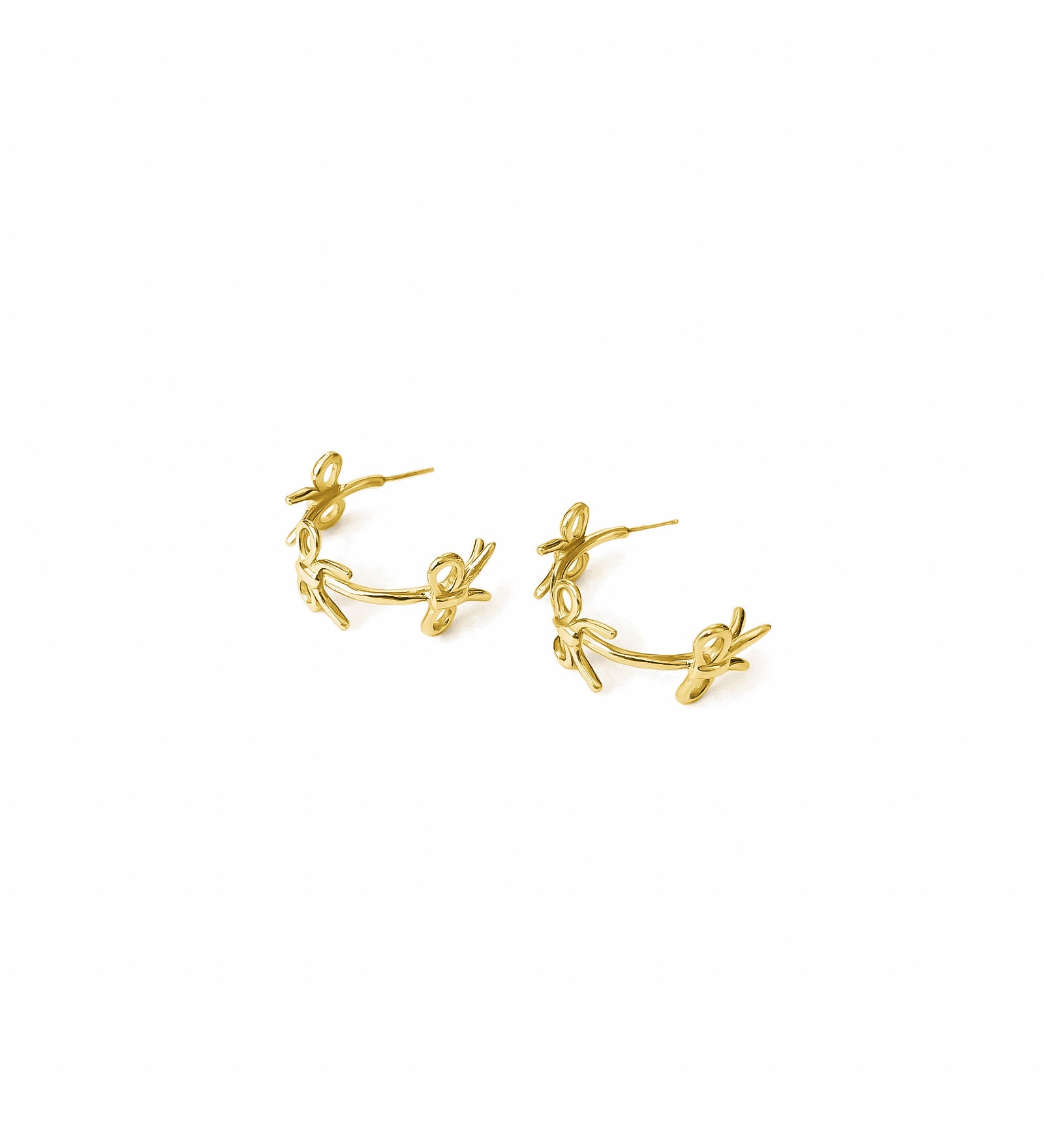 Gwen Hoops 14k Gold Plated, White Pearl