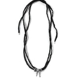 Kara Yoo-Maisie Necklace-Necklaces-Sterling Silver, Black Silk-Blue Ruby Jewellery-Vancouver Canada