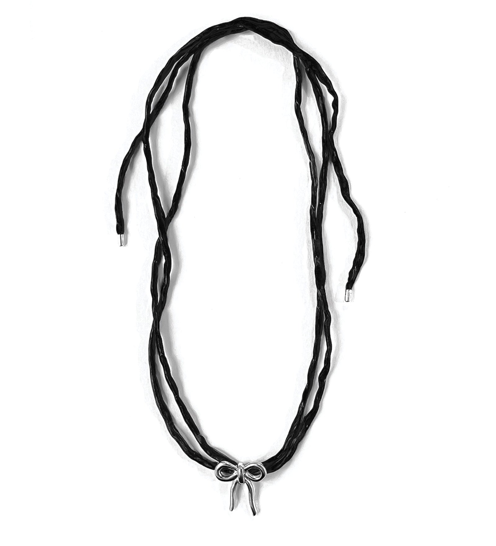 Kara Yoo-Maisie Necklace-Necklaces-Sterling Silver, Black Silk-Blue Ruby Jewellery-Vancouver Canada