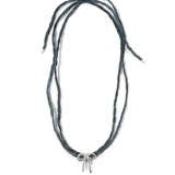 Kara Yoo-Maisie Necklace-Necklaces-Sterling Silver, Marine Silk-Blue Ruby Jewellery-Vancouver Canada