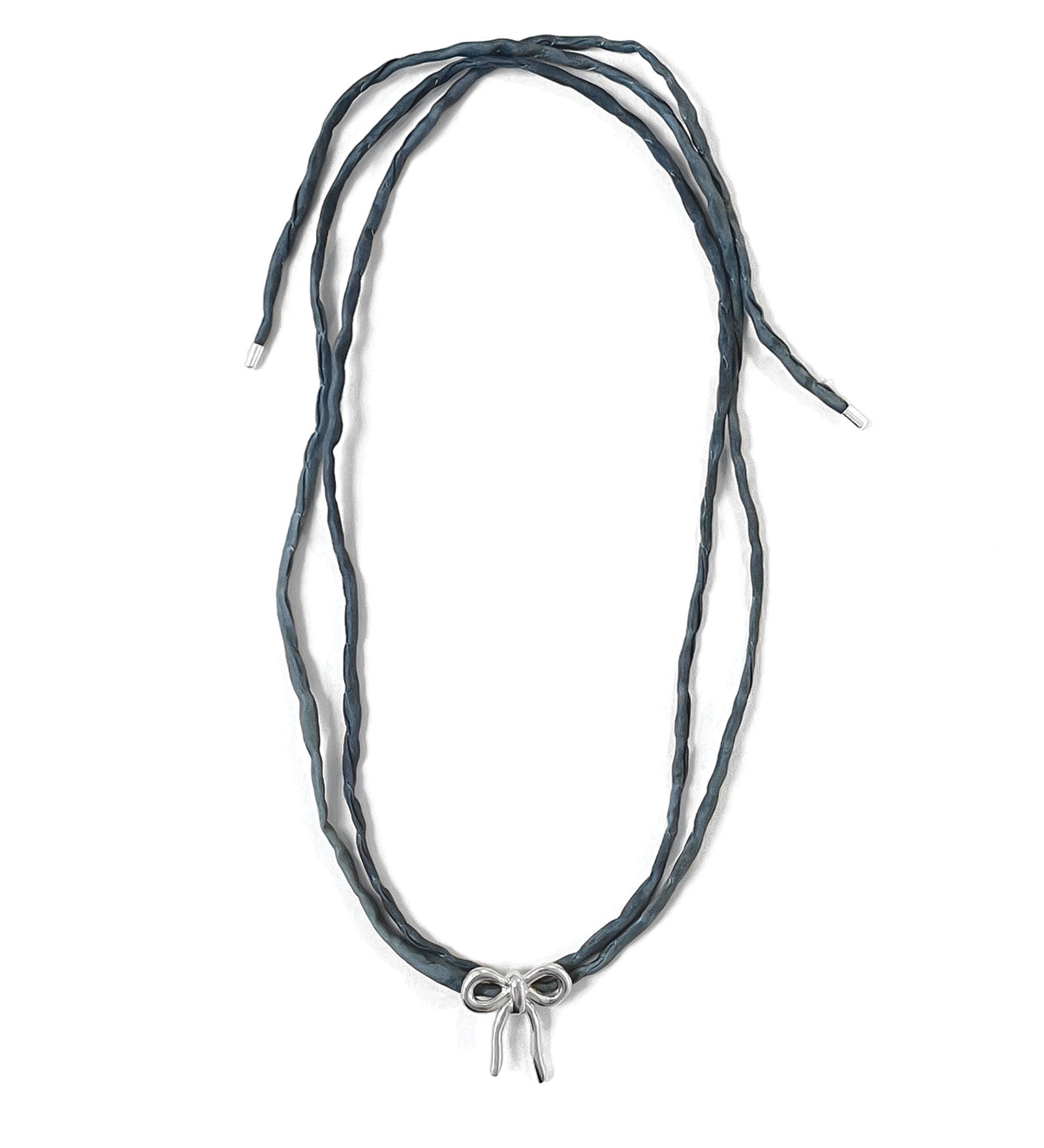 Kara Yoo-Maisie Necklace-Necklaces-Sterling Silver, Marine Silk-Blue Ruby Jewellery-Vancouver Canada