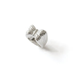 Butterfly Signet Ring Sterling Silver, White Pearl / 7