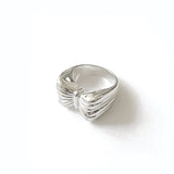 Butterfly Signet Ring Sterling Silver, White Pearl / 7