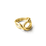 Loop 2 Ring 14k Gold Plated, White Pearl / 5