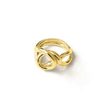 Loop 2 Ring 14k Gold Plated, White Pearl / 5