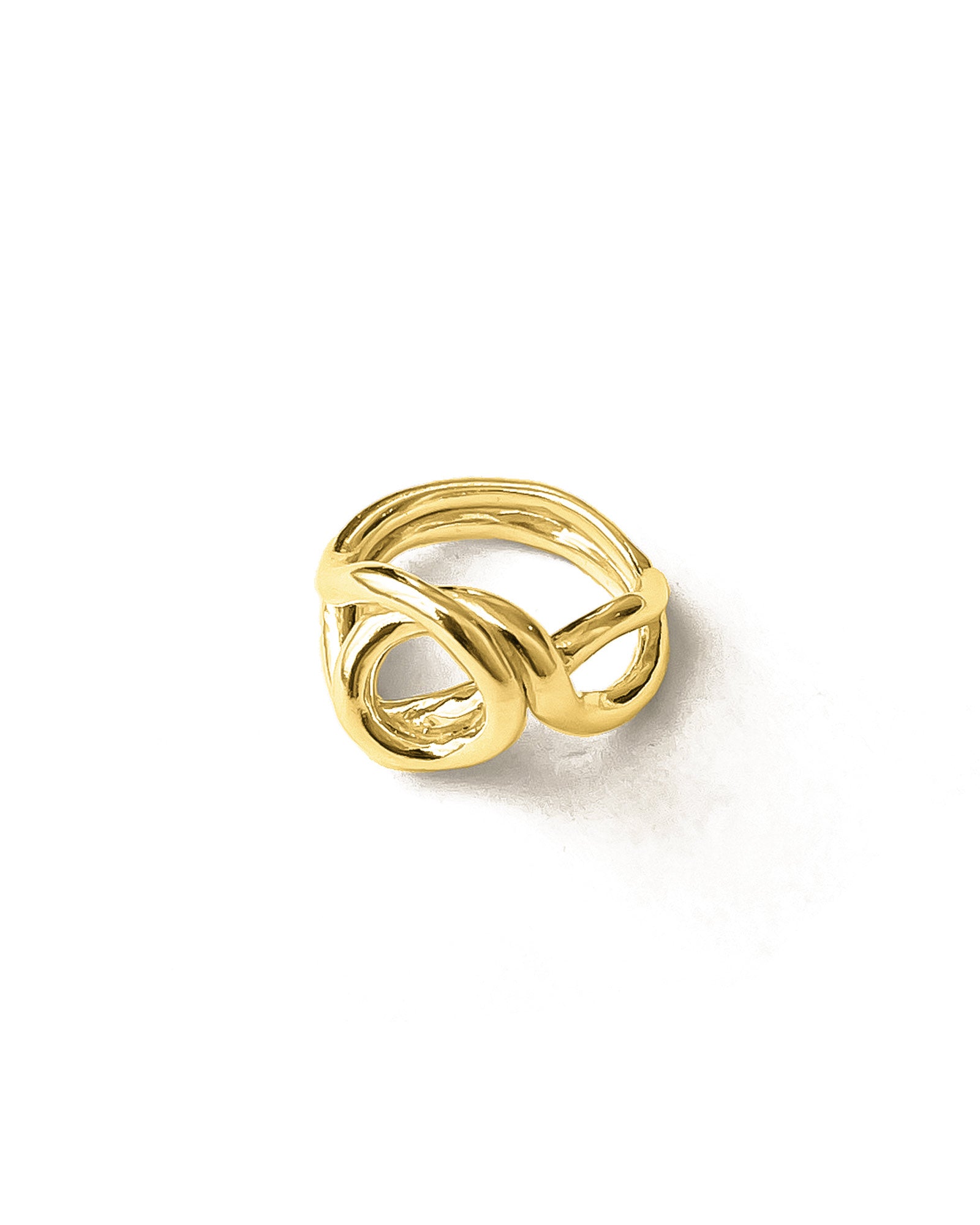 Loop 2 Ring 14k Gold Plated, White Pearl / 5