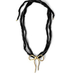 Kara Yoo-Dorothy Necklace-Necklaces-14k Gold Plated, Black Silk-Blue Ruby Jewellery-Vancouver Canada