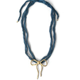 Kara Yoo-Dorothy Necklace-Necklaces-14k Gold Plated, Marine Silk-Blue Ruby Jewellery-Vancouver Canada