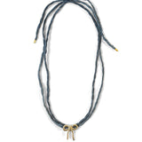 Kara Yoo-Maisie Necklace-Necklaces-14k Gold Plated, Marine Silk-Blue Ruby Jewellery-Vancouver Canada