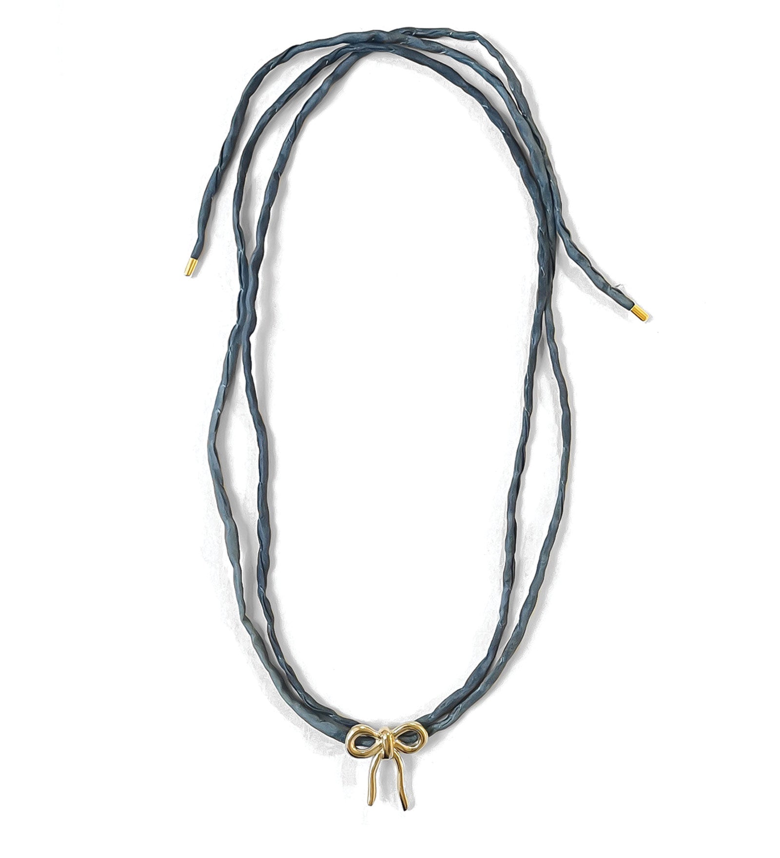 Kara Yoo-Maisie Necklace-Necklaces-14k Gold Plated, Marine Silk-Blue Ruby Jewellery-Vancouver Canada